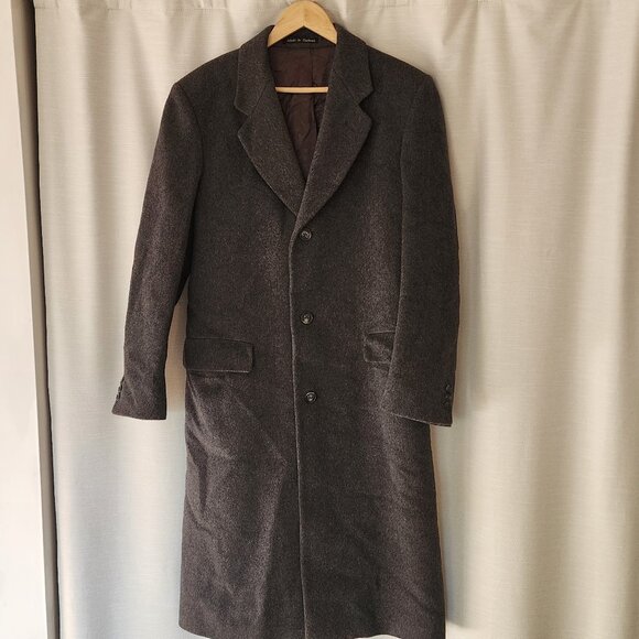Hammersley Men’s Wool Cashmere Blend Coat Size 40R Gray Made in England VTG - Picture 2 of 11